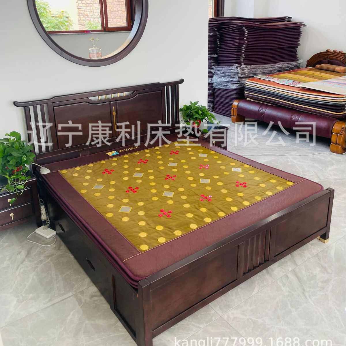 玉石加热床垫光子能量加热垫负离子球水晶石热敷垫超长波养生垫