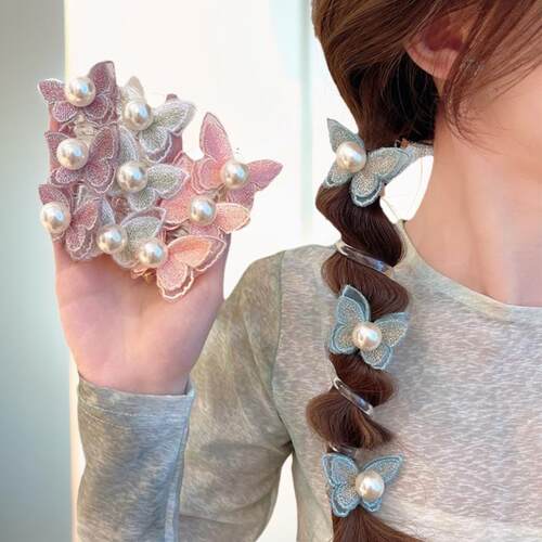 琼康发饰~电话线~蝴蝶泡泡辫头绳高级感电话线发圈马尾编发神器