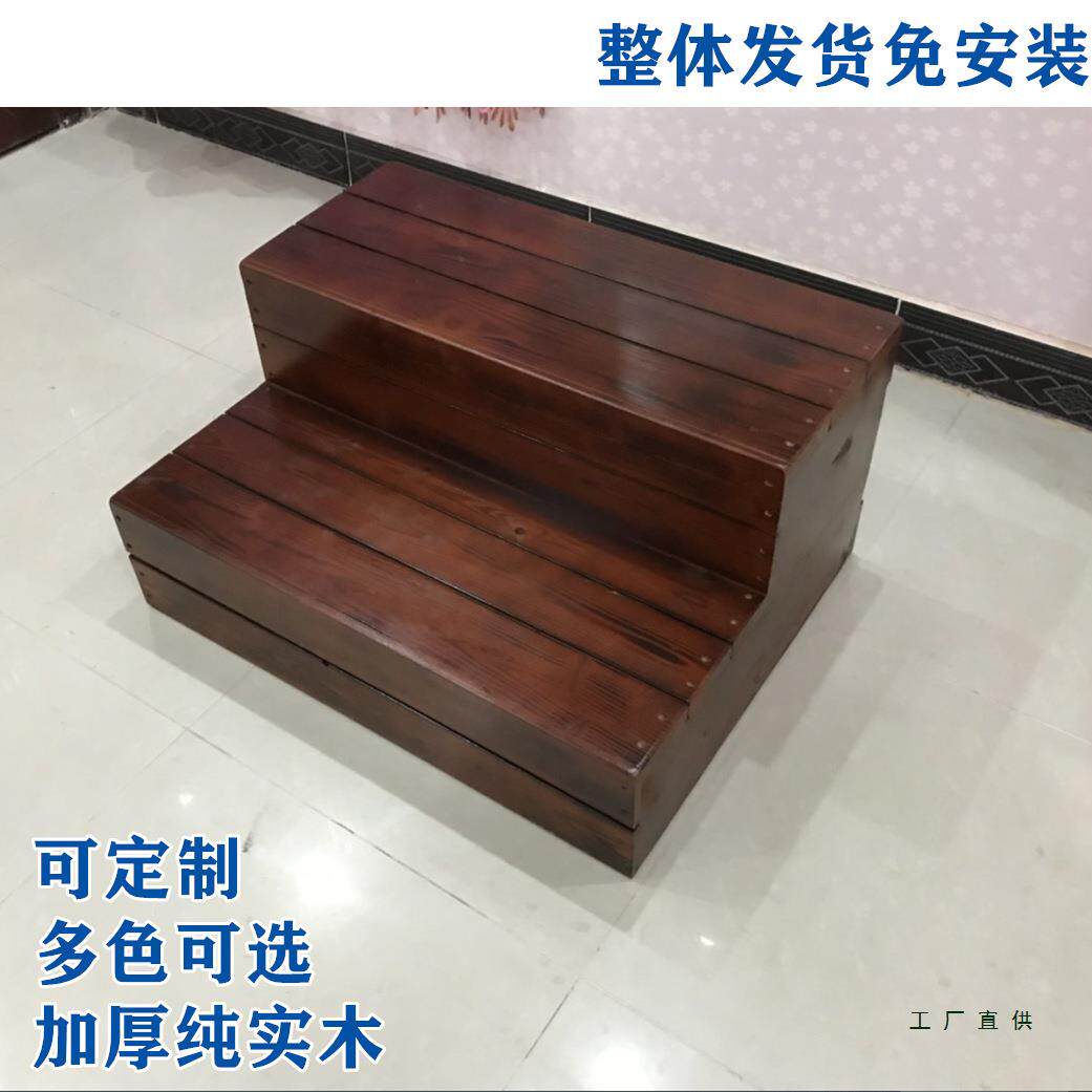 木台阶双防层三层阶梯凳木楼实梯脚踏凳子爬高梯F5M6HMM8梯浴缸滑