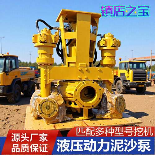 挖机液压驱动抽沙泵带铰刀治理河道潜水液压大流沙绞吸式渣浆泵