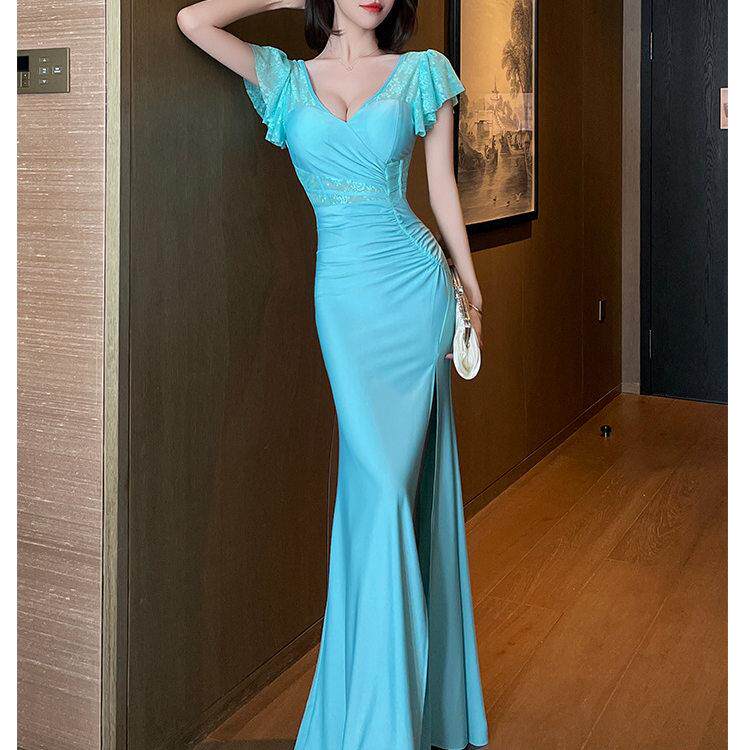 性感连衣裙女新款夜总会佳丽长裙气质显瘦夜场工衣足浴技师晚礼服