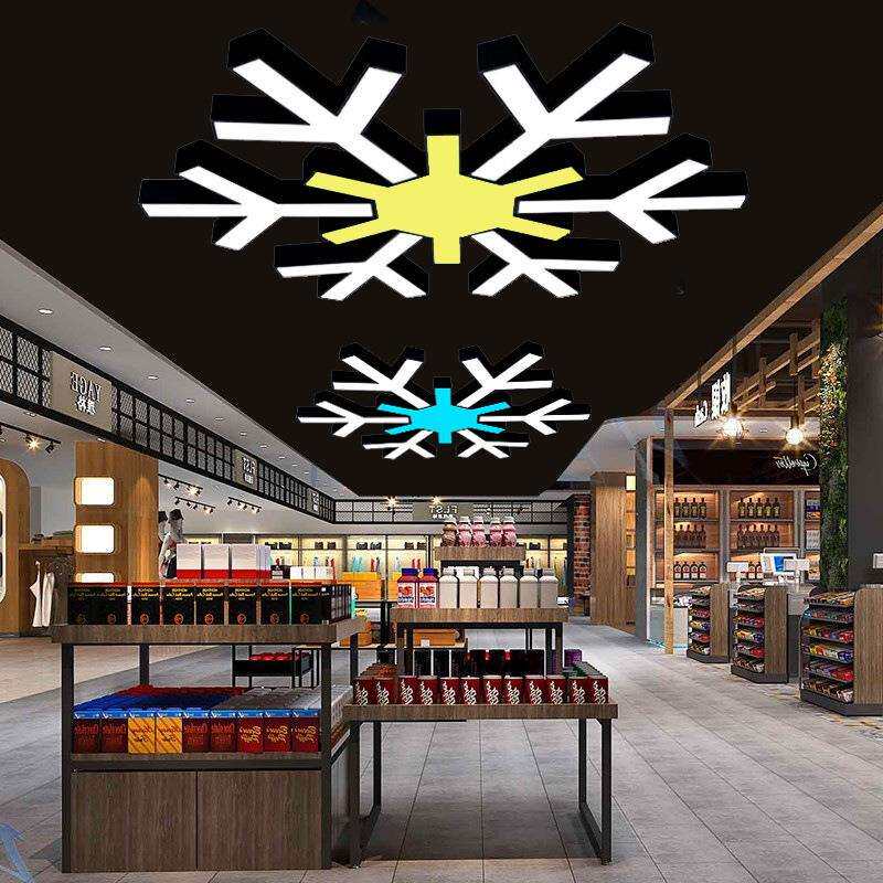 雪花树叶吊灯led超市商场办公室健身房展厅灯花瓣个性创意造型灯