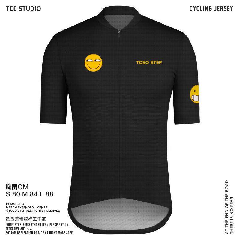 正品Toso脸步骤黑表色夏季短袖滑稽情袋自行车运衫动笑自行车路透