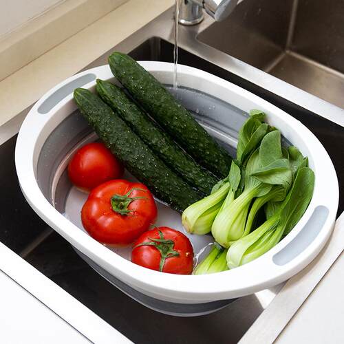 2-in-1 Foldable Washing Basin for Travel, Portable Face Wash