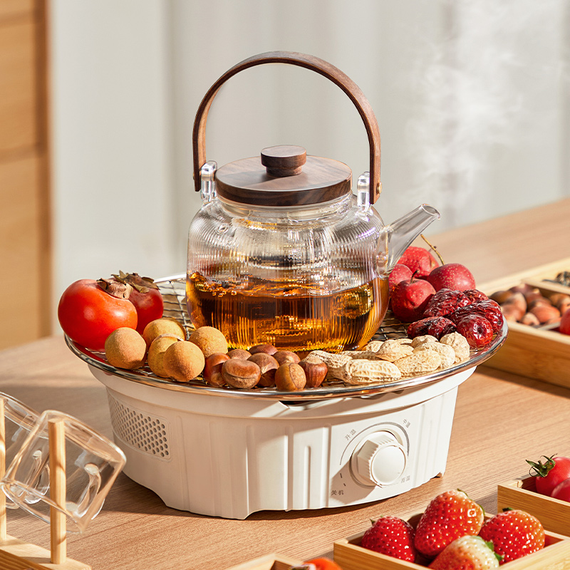 围炉煮茶家用室内2025新款电陶炉煮茶器玻璃茶壶电烤火炉茶具套装