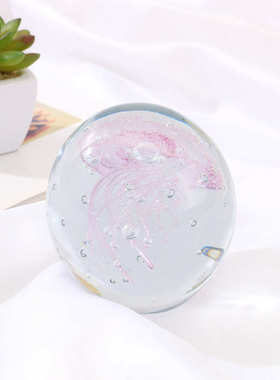 玻璃球水族箱水母造景家居饰品玻璃海洋工艺品夜光热销水母球