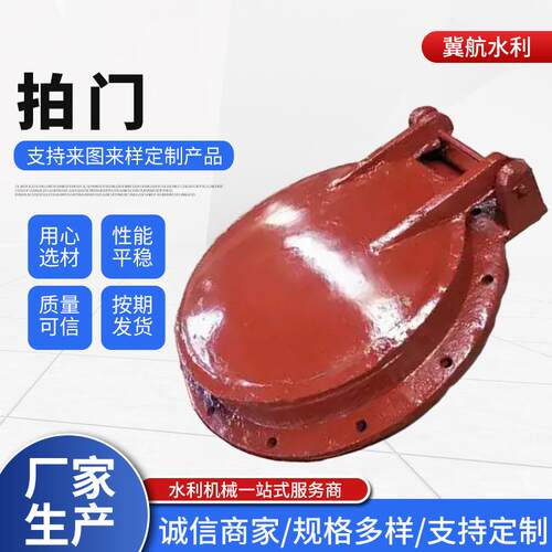 铸铁拍门侧翻拍门对开式圆形拍门附壁式铸铁水闸污水处理钢制拍门