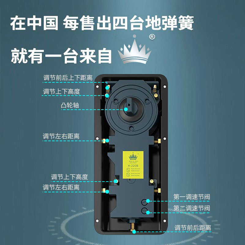 德皇五星H-220B-E地弹簧110KG工程推荐有框无框玻璃地弹门通用