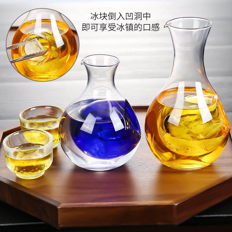 日式冰酒壶家用醒酒器玻璃清酒黄酒温酒壶洋酒果酒分酒器仓鼠冰屋
