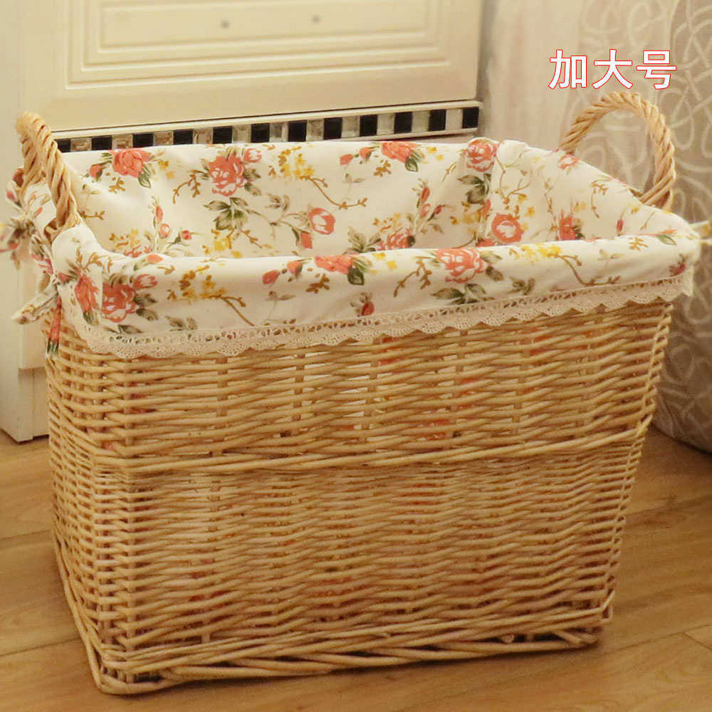 篮藤编9qxc杂收纳篮篮洗衣衣筐收纳柳编脏筐收纳装衣服脏篓收纳篮
