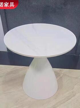 沙发边几餐厅现代风岩板圆茶几白色餐厅家具角几新款JXN-CJ008