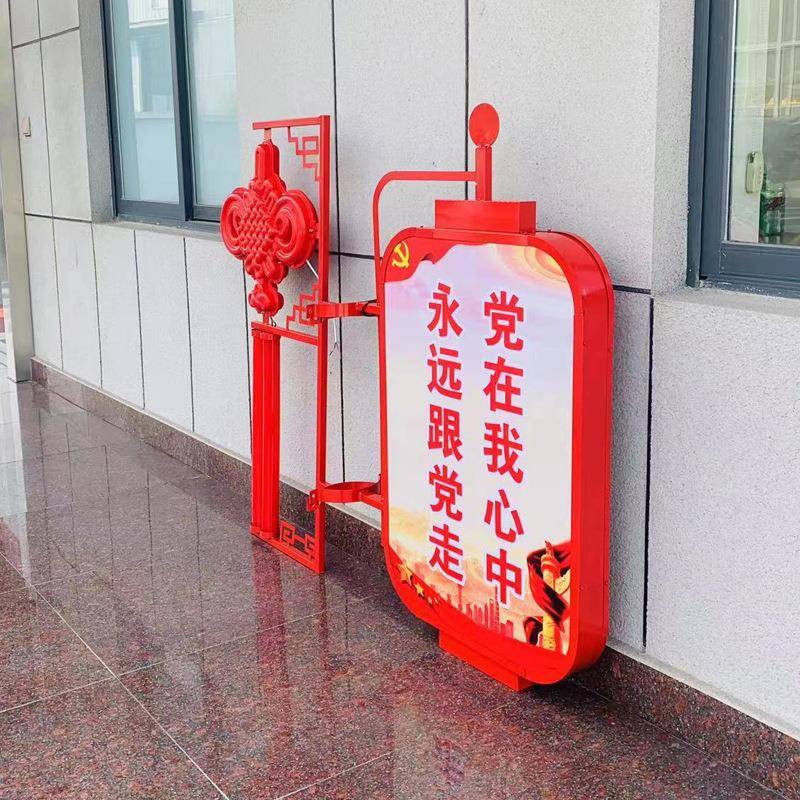 悬挂中国结灯笼灯杆灯箱广告牌镀锌圆形电线杆道旗灯悬挂式招牌