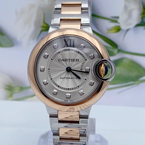 热门98新 卡地亚蓝气球系列间18K金自动机械腕表33MM女表W3BB0006