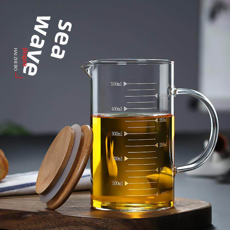 高硼硅带刻度量杯家用微波炉耐高温玻璃杯烧杯带手柄儿童牛奶杯子