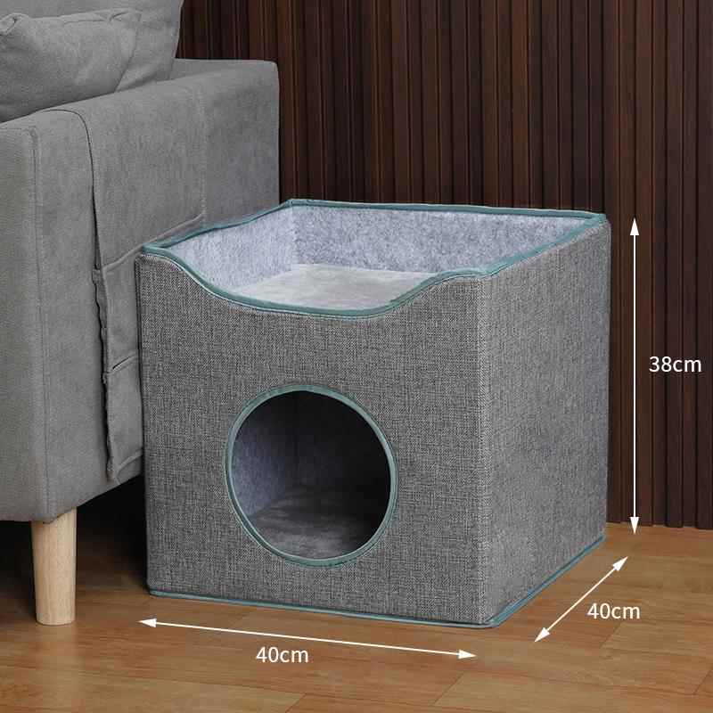 高档猫窝双一层多猫庭猫抓板体家猫屋宠物四季通用上下层纸箱子猫