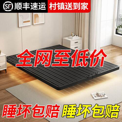 无床头悬浮床架子排骨架家用现代简约铁艺不锈钢加厚铁架单双人床