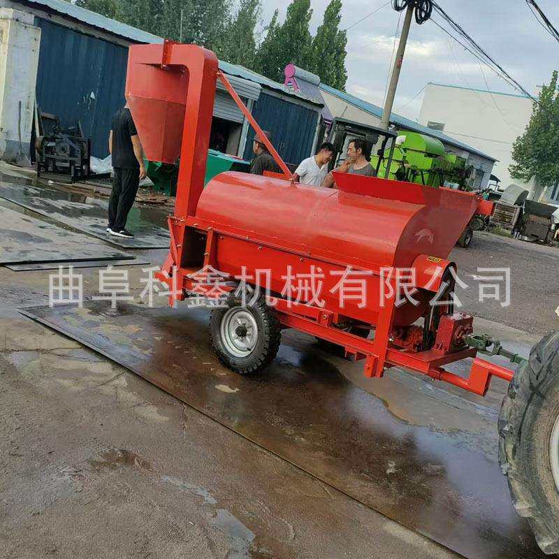 养殖牛羊饲料秸秆粉碎机科鑫牌15千瓦电机带花生秧除膜筛土揉丝机