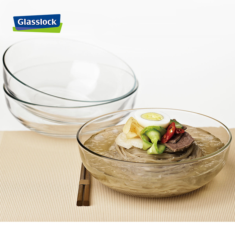 glasslock进口耐热玻璃碗加厚水果沙拉碗透明家用大号汤碗泡面碗