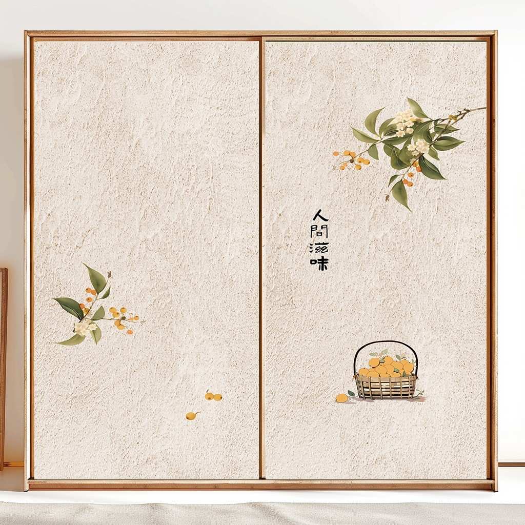 门贴新中式不透明改造衣柜玻璃装饰贴纸推拉门房门翻新整张自粘