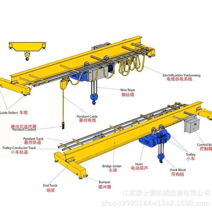 电动桥式单双梁天车1T—20T悬挂室内工厂车间吊悬臂单双梁起重机