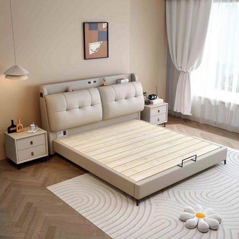 多功能床带抽屉现代极简双人床主卧大床小户型高箱储物软
