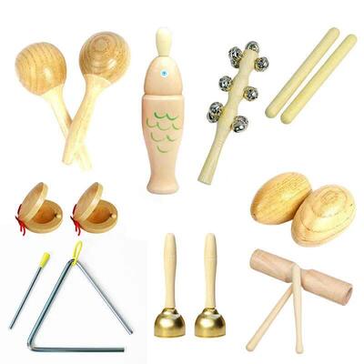 Kids Musical Instrument Toys Montessori 100% Natural Wooden