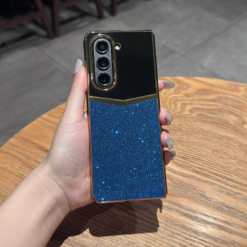 适用于适用于三星fold5折叠屏手机壳Galaxy Z Fold4鎏金闪粉奢华