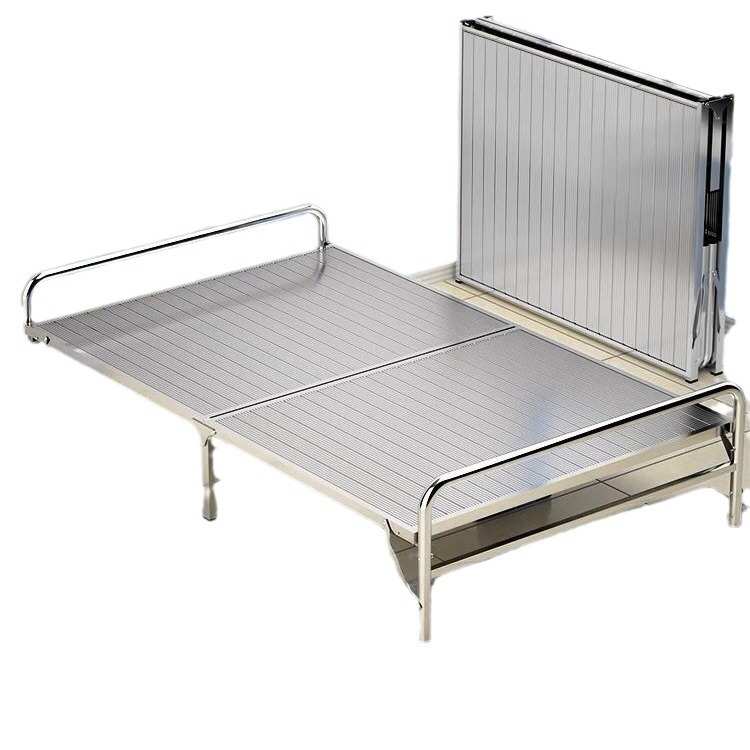 304不锈钢折叠床巨厚简约午睡便携带出租屋不锈钢床铁床陪护床