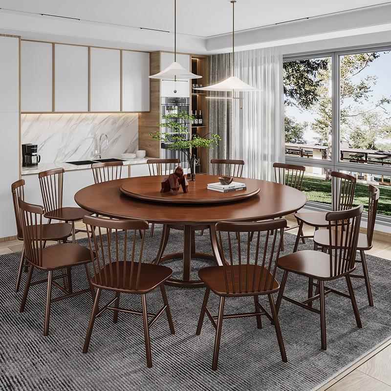 全实木大圆桌餐IDC桌椅合餐家用1.8饭组桌12人饭店新中式酒店m圆