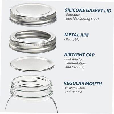 Screw Cap Mason Airtight Preserve Jars Glass Food Storage1