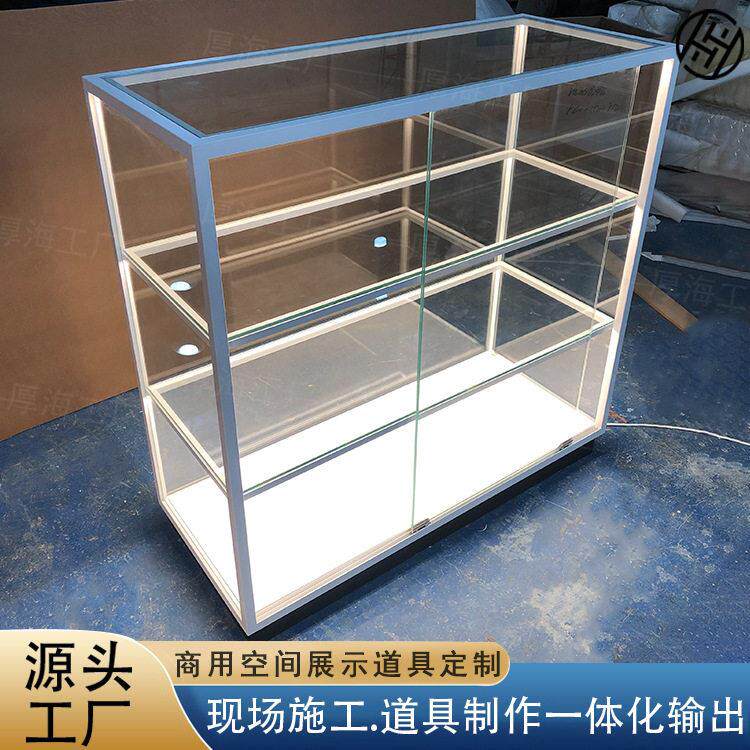 商场展柜金属玻璃柜批量定做三层玻璃中岛柜文创产品展示柜精品柜