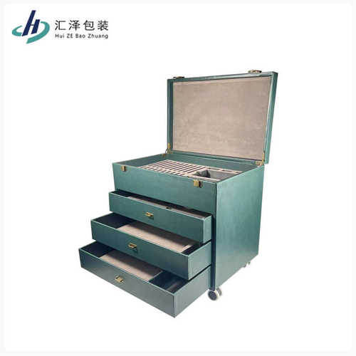 定制样品展示箱踢脚线结构胶多层收纳样板箱手提万向轮便捷色板箱