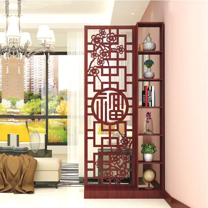 中式屏风隔断客厅小户型现代简约装饰门厅实木花镂空进门玄关柜