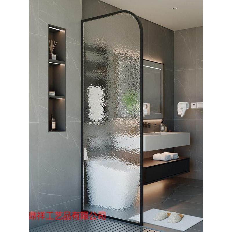 浴室干湿分离玻璃隔断淋浴房卫浴屏风洗澡间厕所不锈钢极窄定制