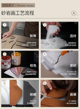 福字挂画入户门玄关装饰画砂岩画新中式茶室挂画红色走廊过道壁画