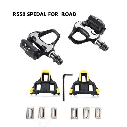 跨境 公路自行车锁踏R550 轻量铝合金培林自锁脚踏 SPD带锁片