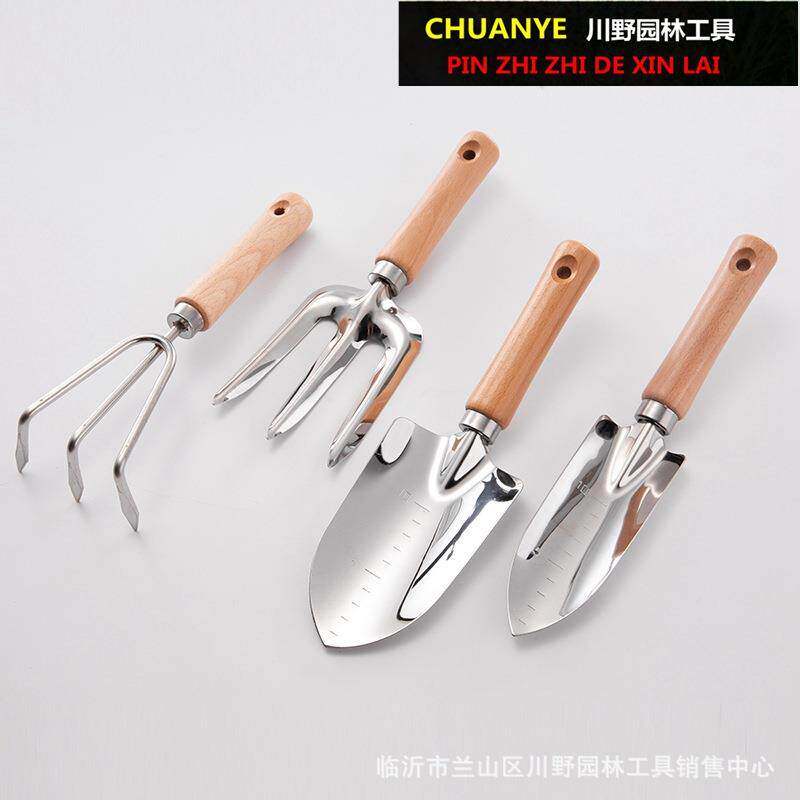 源头货不锈钢铲儿童铲园艺铲泥铲木柄不锈钢花铲刻度铲 园林工具