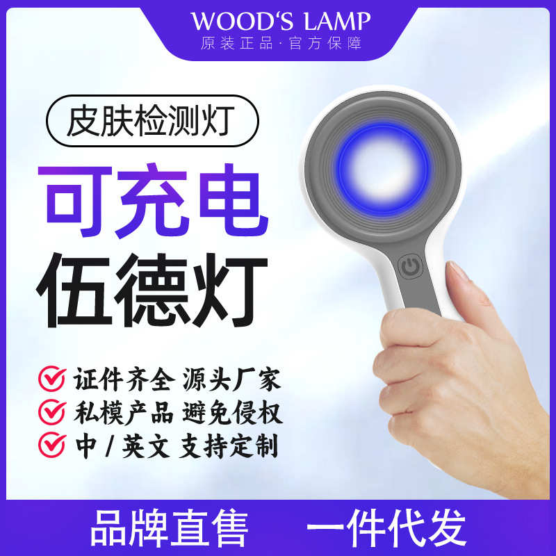 家用检测仪批发灯手持紫光伍德皮肤wood 灯专业氏有伍德证充电usb
