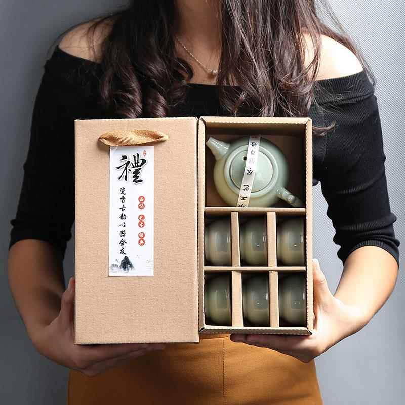 德化茶具精美小礼品礼盒陶瓷功夫茶具定制logo开 业活动礼品小套