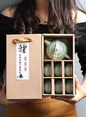 德化茶具精美小礼品礼盒陶瓷功夫茶具定制logo开 业活动礼品小套