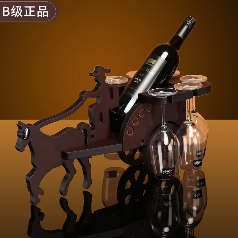 小马车酒架红酒实木创意欧式酒架欧式酒架木质红酒架b