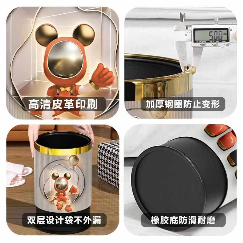 垃圾桶家用客厅轻奢高档现代简约2023新款大容量卫生间厨房无盖筒