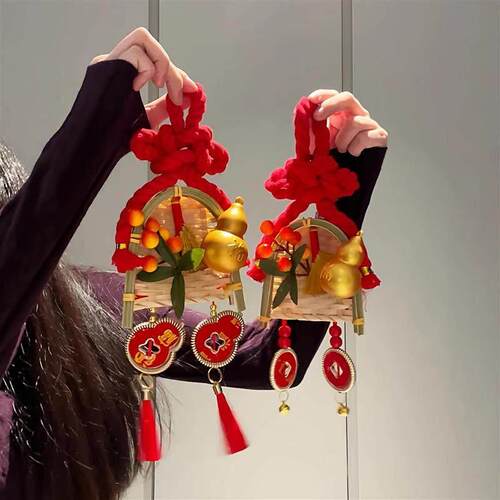 春节新年装饰马年过年氛围布置万字节门上挂件2026喜庆门把手挂饰