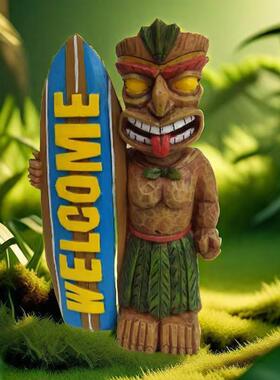 跨境图腾手工户外冲浪板款 部落野人雅玛部落滑板冲浪摆件