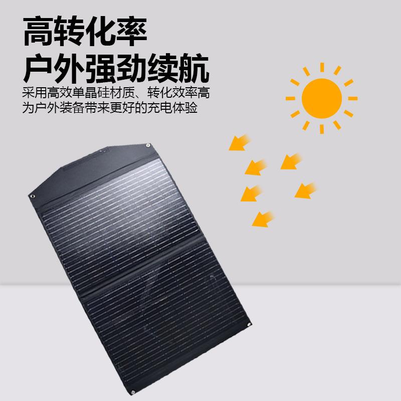 跨境亚马逊新品18V80W太阳能板折叠包80W快充笔记本移动光伏电源
