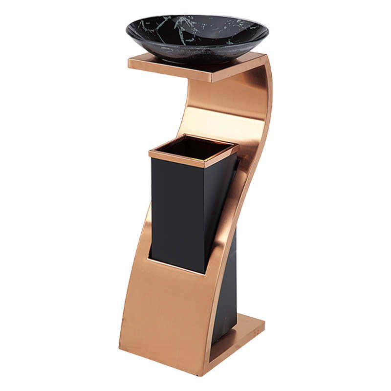 钢带钛新灭大堂s金属管烟烟灰店方概念盆酒垃圾桶桶不锈桶型烟灰