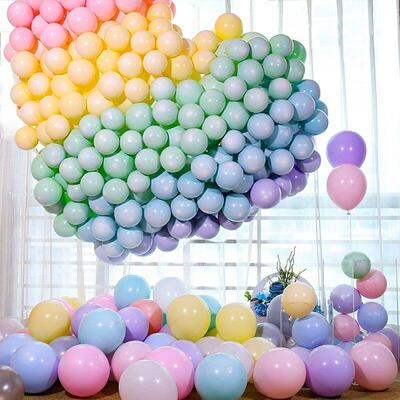 Balloon balloons decorate the scene set the birthday party