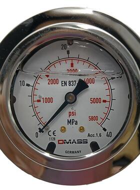 德国DMASS压力表60mpa MBB06U-600-1-Z德玛仕油压表YN60 EN837-1