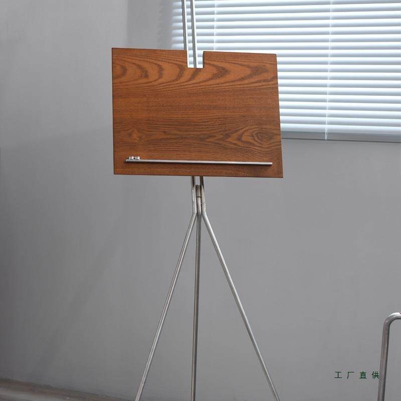 中古仓mooore书报架架展示琴谱不锈钢极简杂志架菜谱架书架复古架