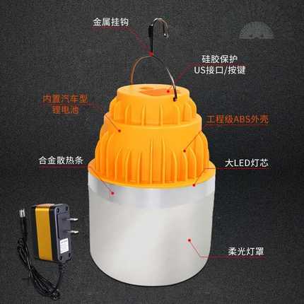 户外应急照明灯露营灯充电的照明灯led灯泡夜市摆地摊灯家用停电